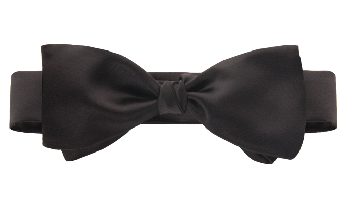 Bräutigamaccessoires Selbstgebundene Fliege schwarz Satin